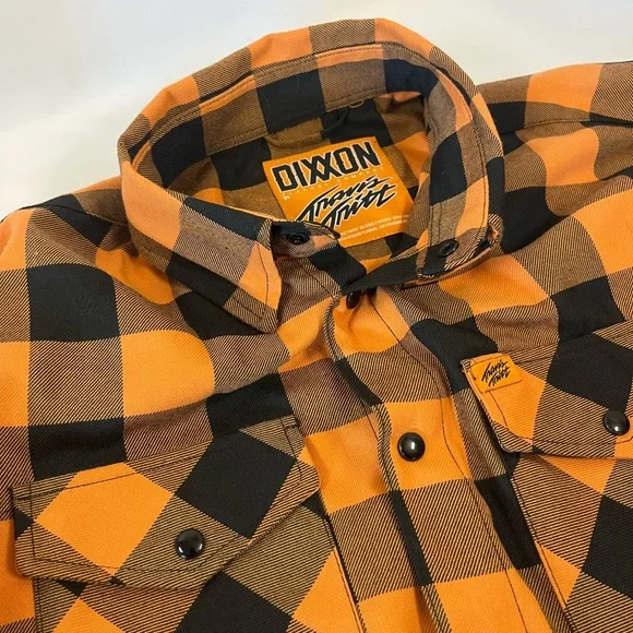 DIXXON Men's Bold Orange and Black Checkered Flannel - Picture 4 of 5